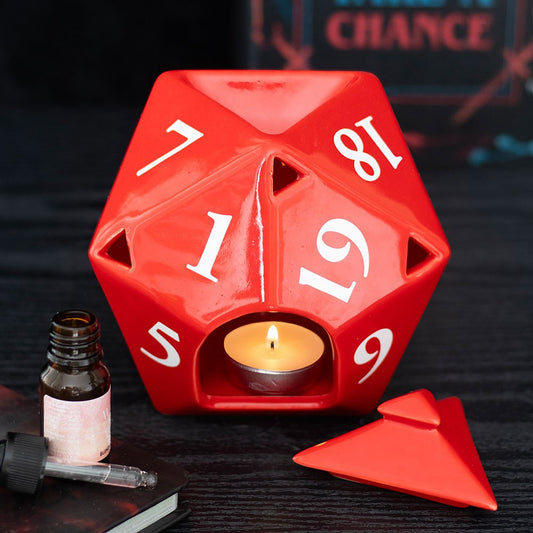 Bruciatore a olio a forma di dado da gioco D20