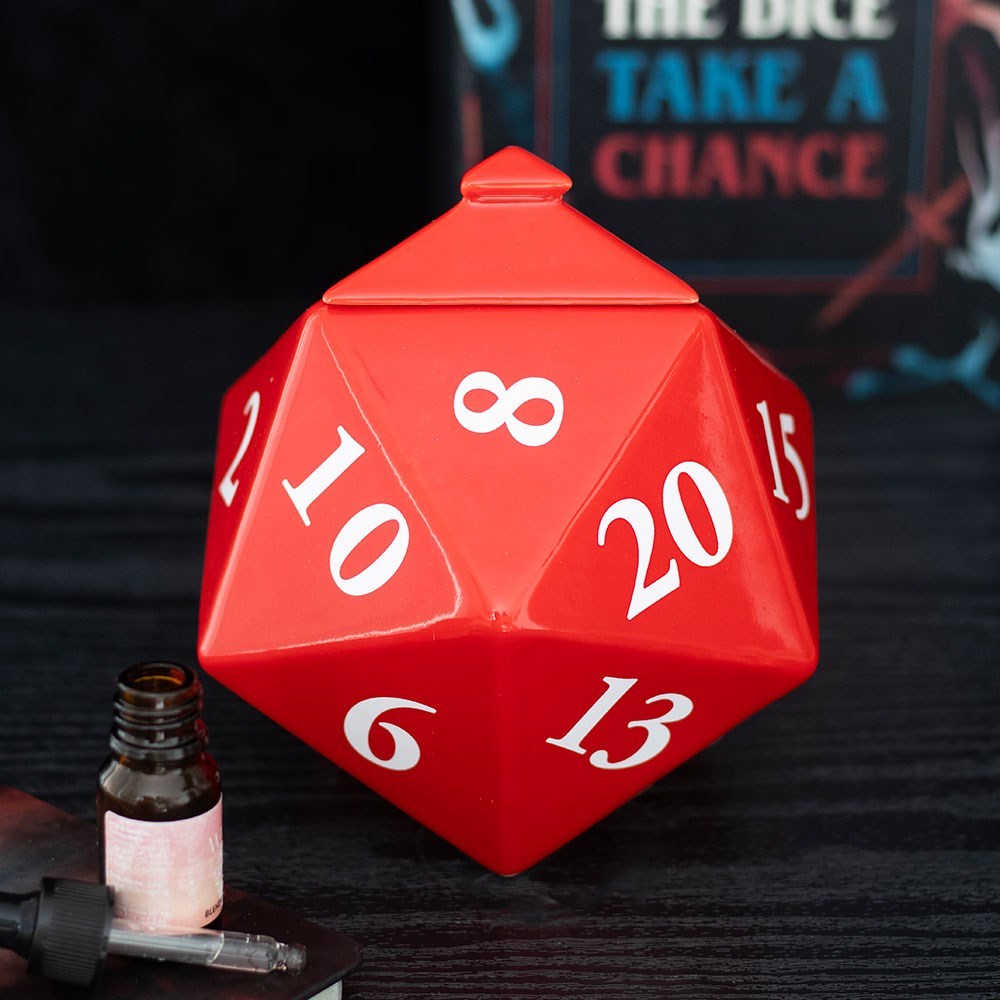 Bruciatore a olio a forma di dado da gioco D20