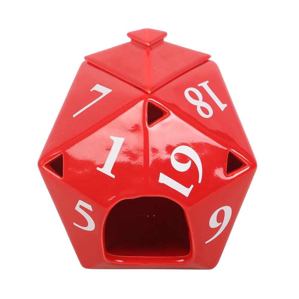 Bruciatore a olio a forma di dado da gioco D20