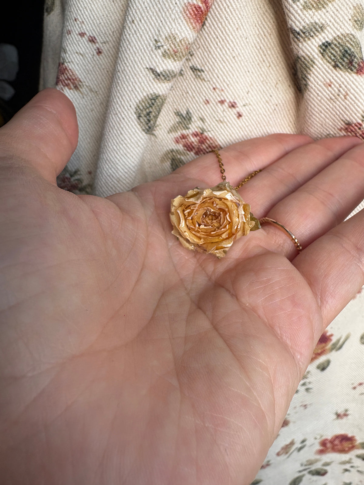 Collana "Rosa Eterna" – Bocciolo di Vera Rosa in Resina e Acciaio Inossidabile