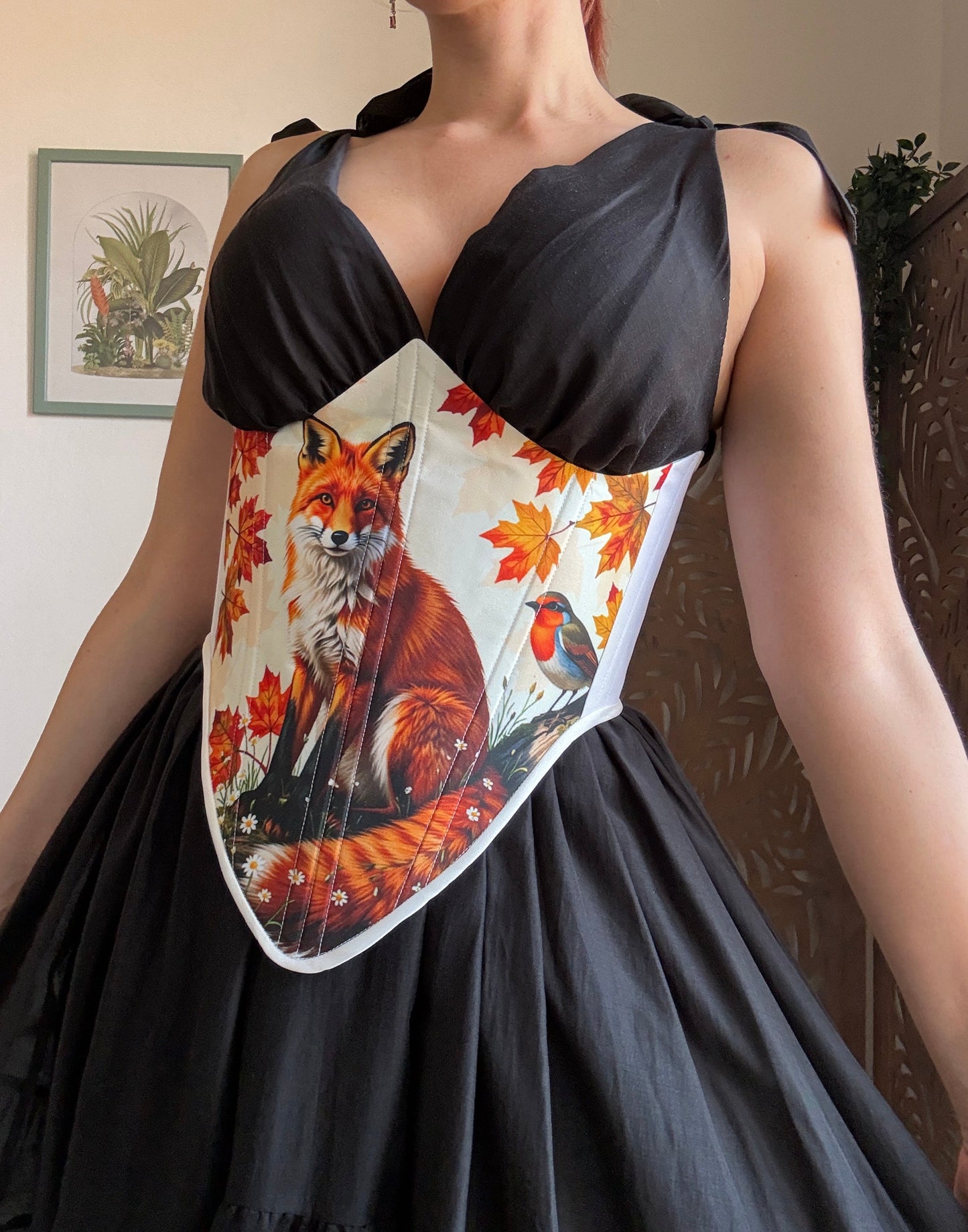 Bustino a Corsetto sottoseno Artigianale “The Enchanted Forest” - Volpe