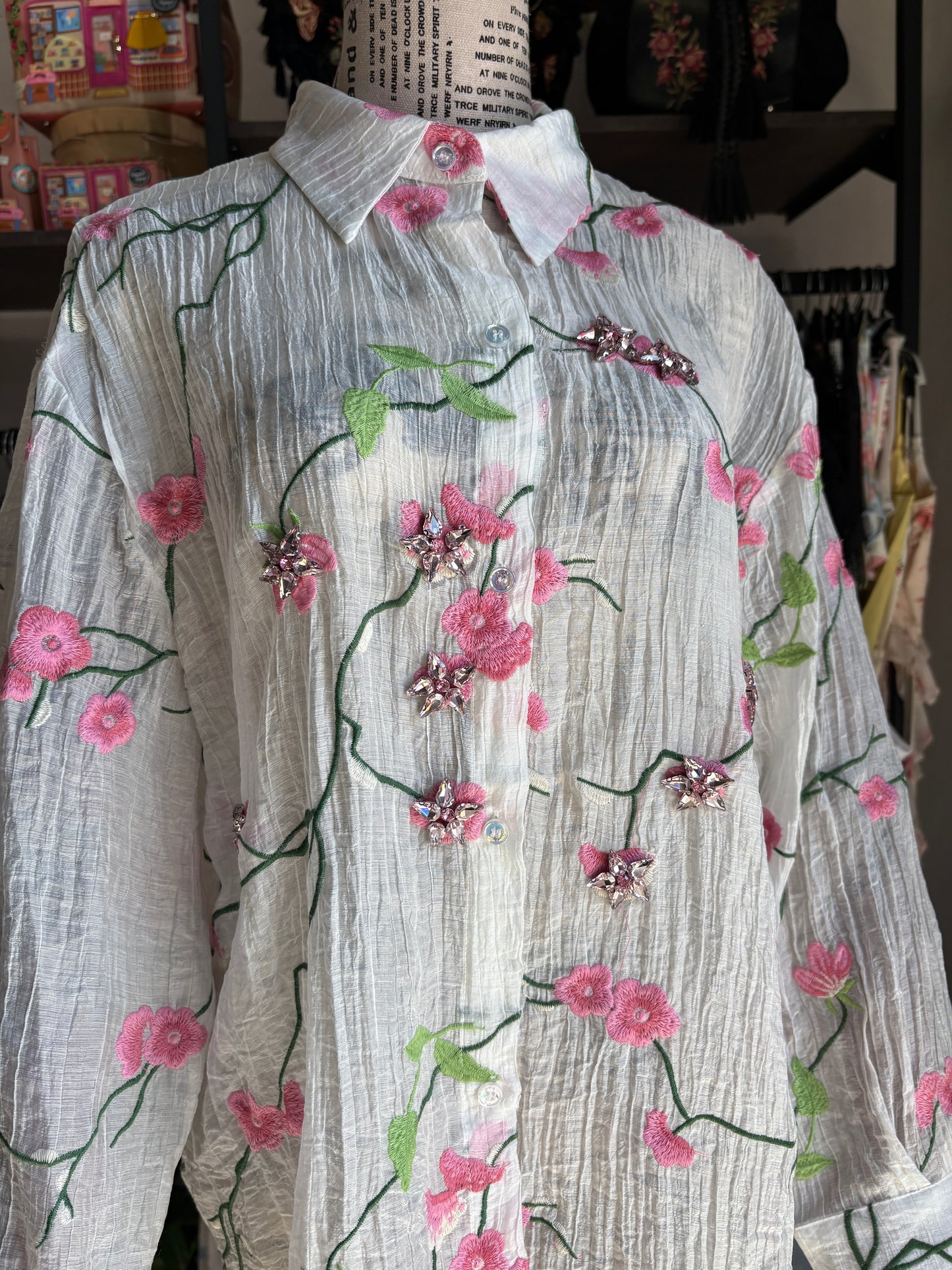 Camicia "Crystal Bloom" in Misto Seta