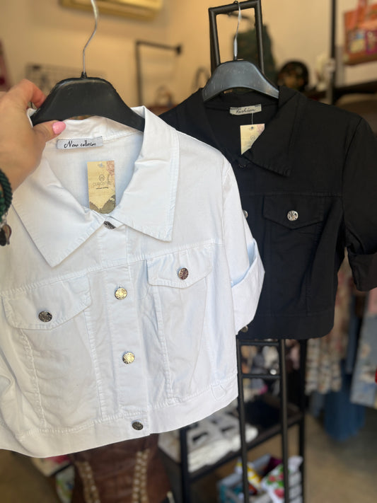 Giacchino Cropped in Cotone in 2 colori