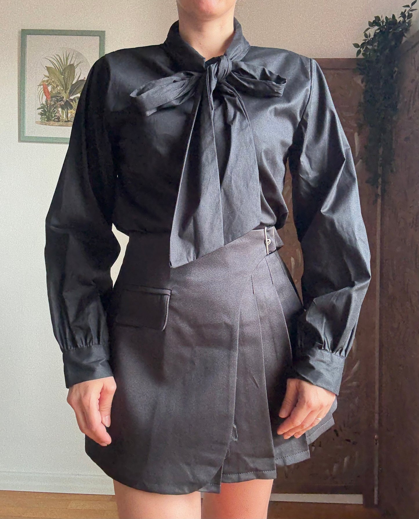 Camicetta Ribbon con fiocco nera