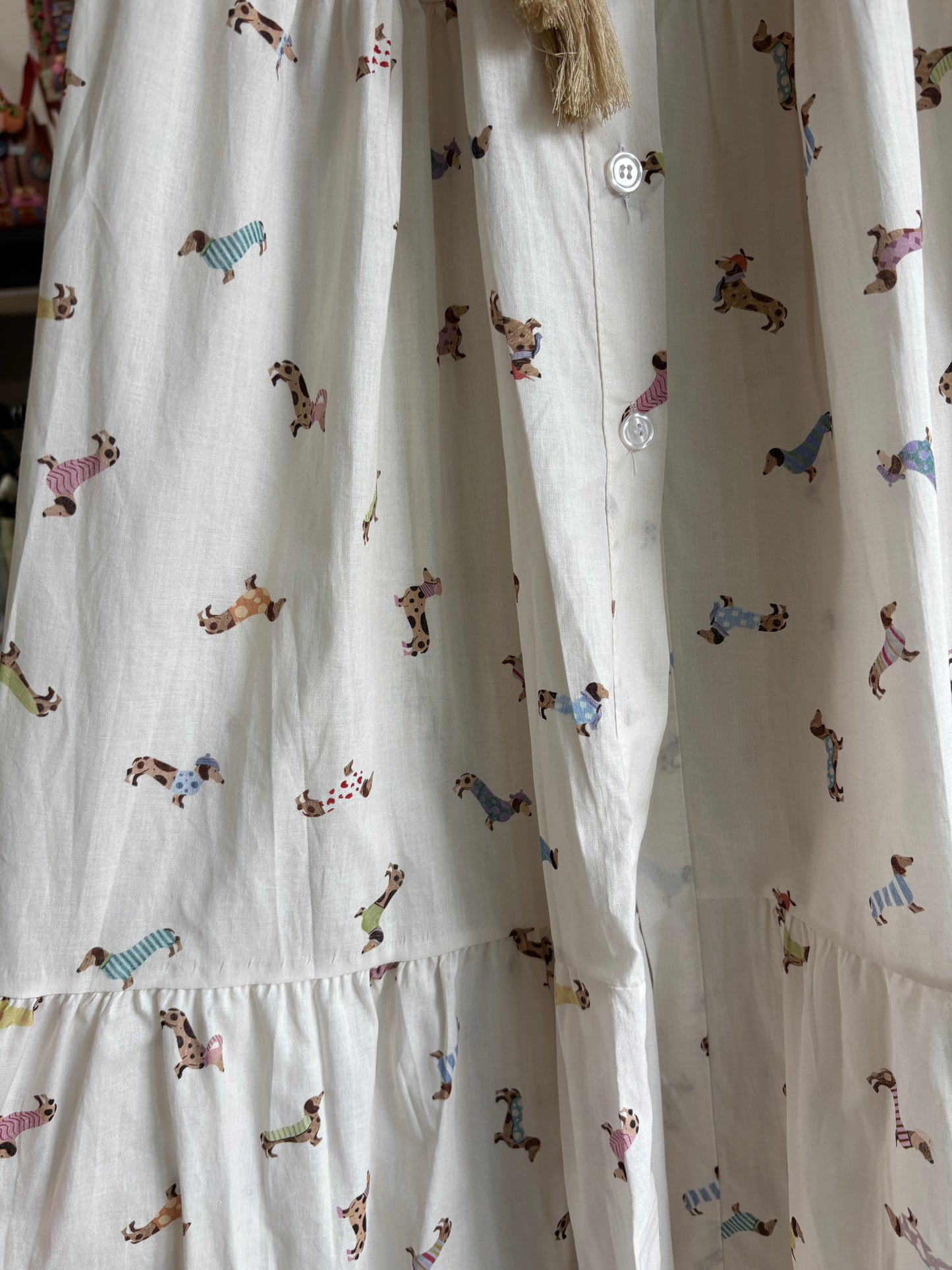 Abito Chemisier Lungo in Cotone con Cintura - in 7 Fantasie