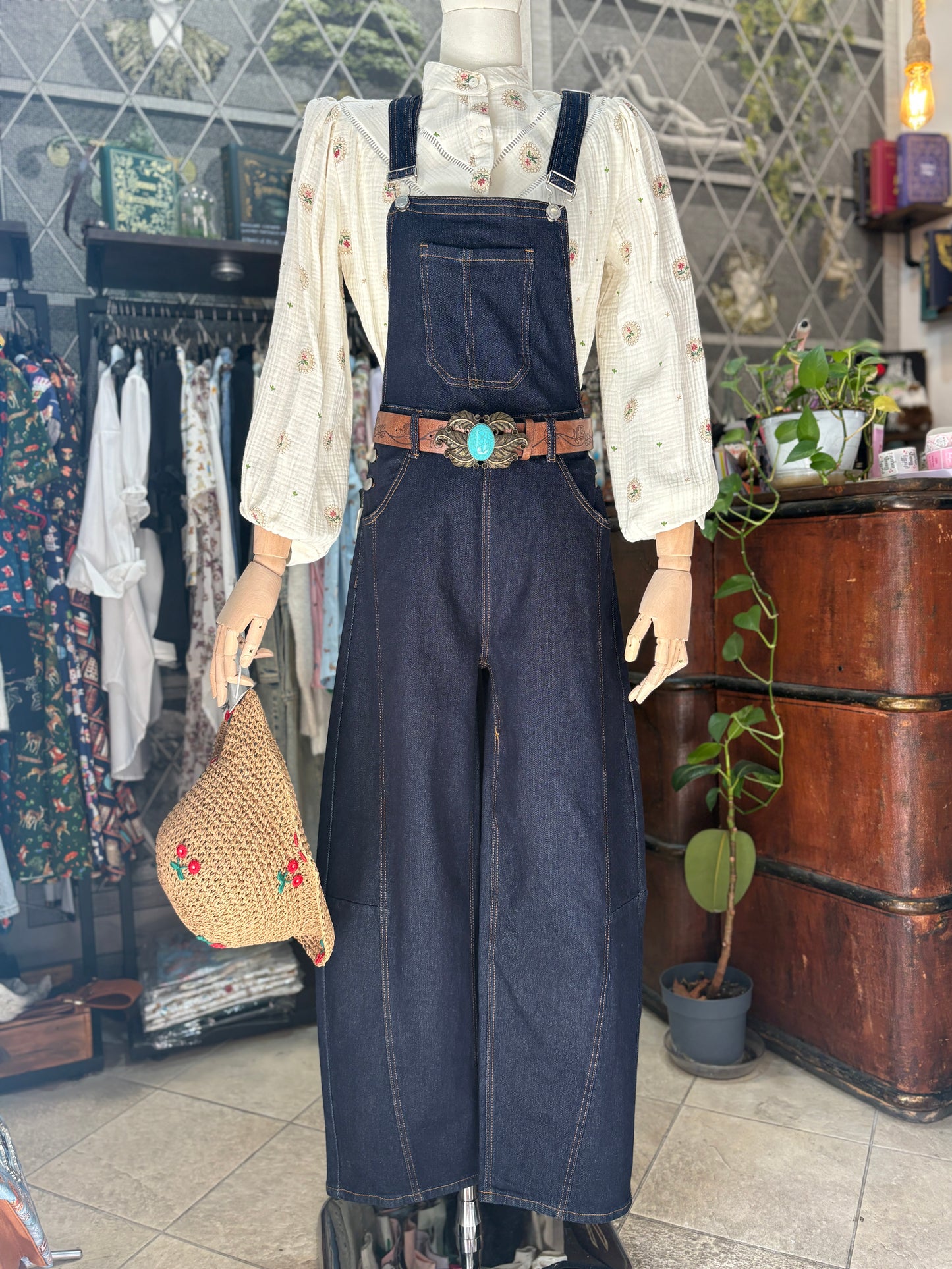 Salopette Denim "Barrel Leg" – Lavaggio Scuro