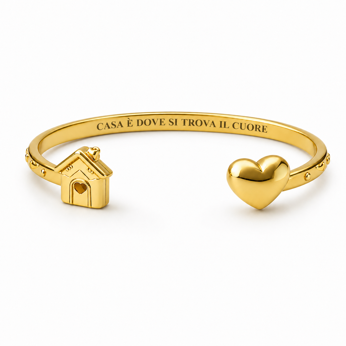 Bracciale "Casa è dove si trova il cuore" in acciaio 316L