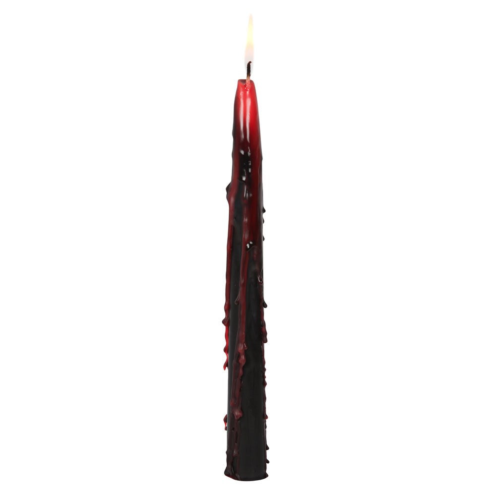 Set da 4 Candele Gotiche "Vampire Tears" con Cera Effetto Sangue