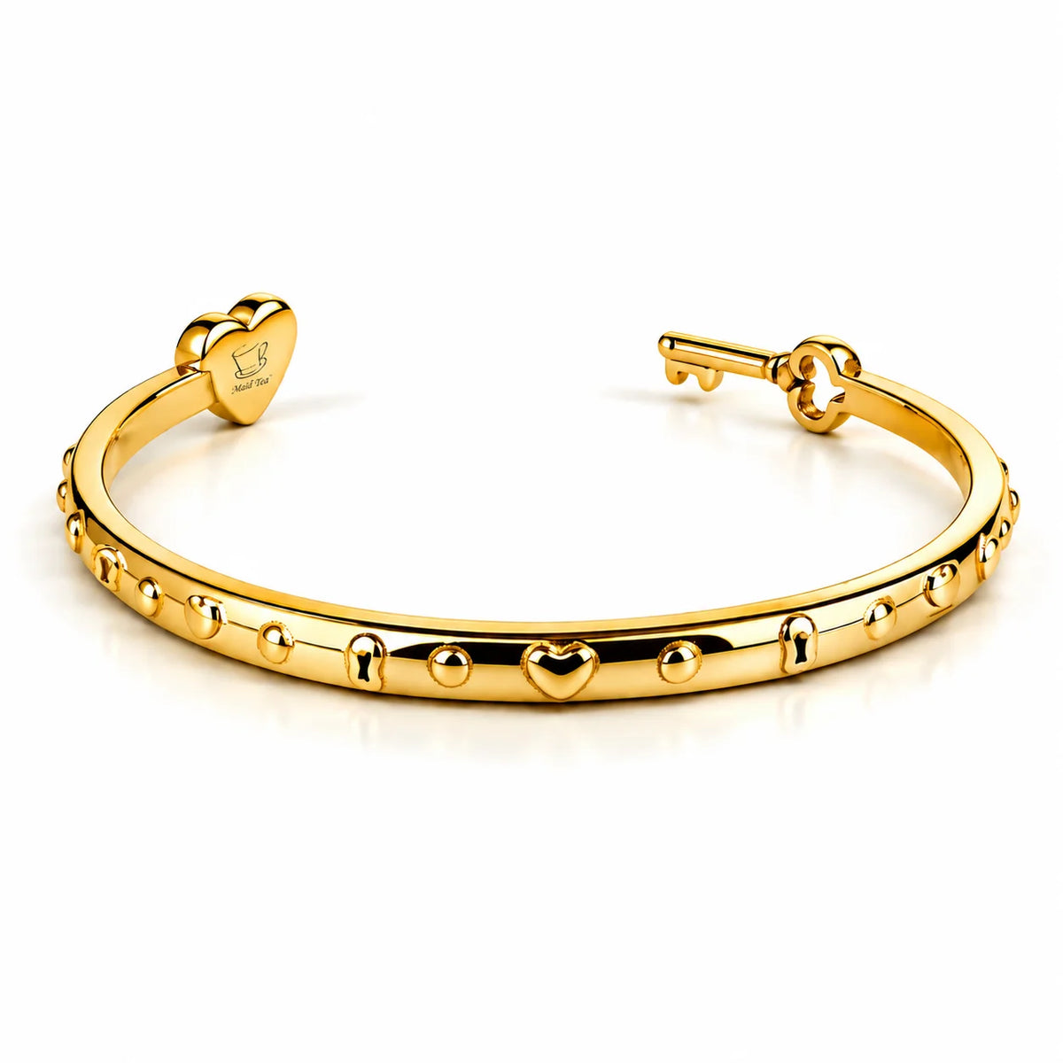 Bracciale “Tutto è possibile” con chiave e serratura a cuore in acciaio 316L