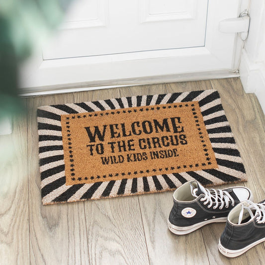 PREORDINE (In arrivo dal 3 agosto) Zerbino in Fibra di Cocco "Welcome to the Circus" – Tappeto d'Ingresso Divertente per Famiglie