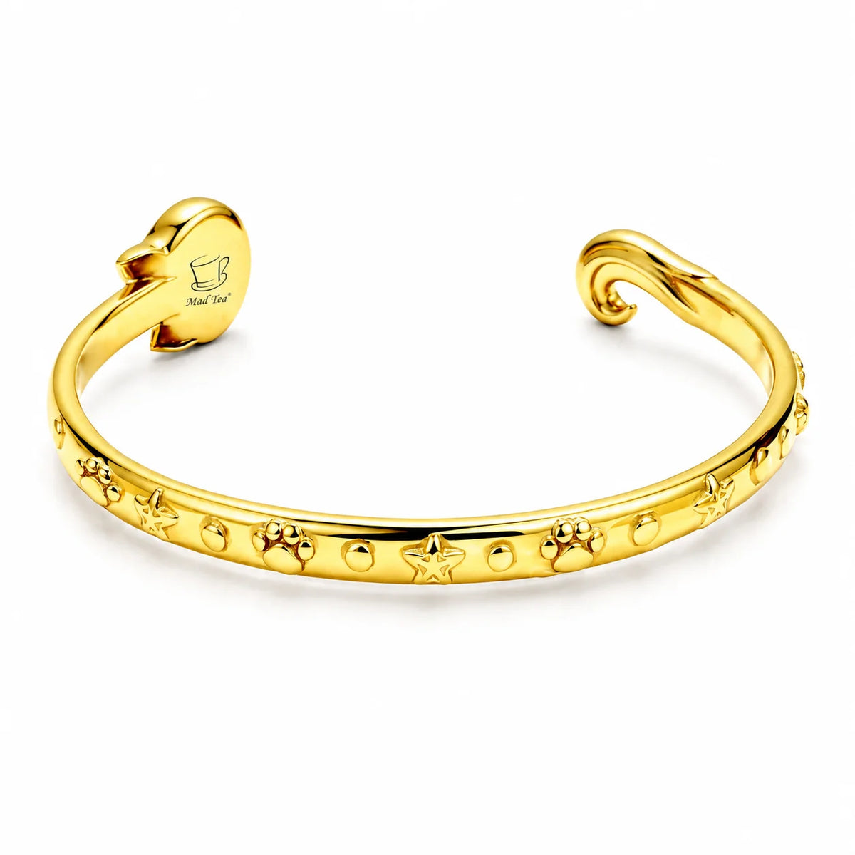 Bracciale “Siamo tutti matti qui!” con gatto del Cheshire in acciaio 316L
