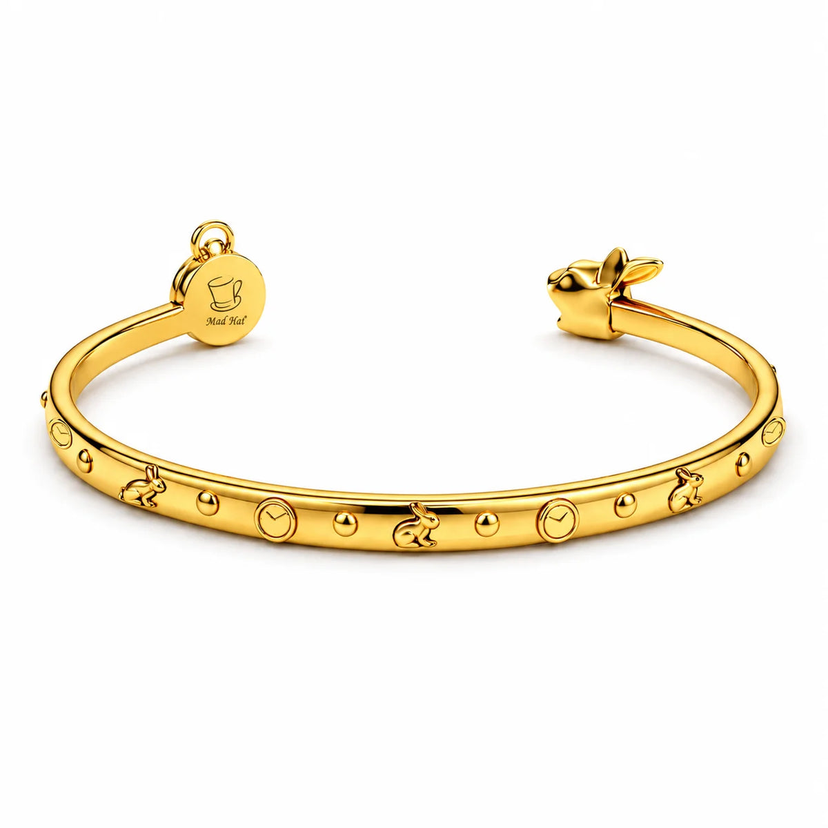 Bracciale “Non arrivo in ritardo, creo suspense!” con Bianconiglio e orologio in acciaio 316L