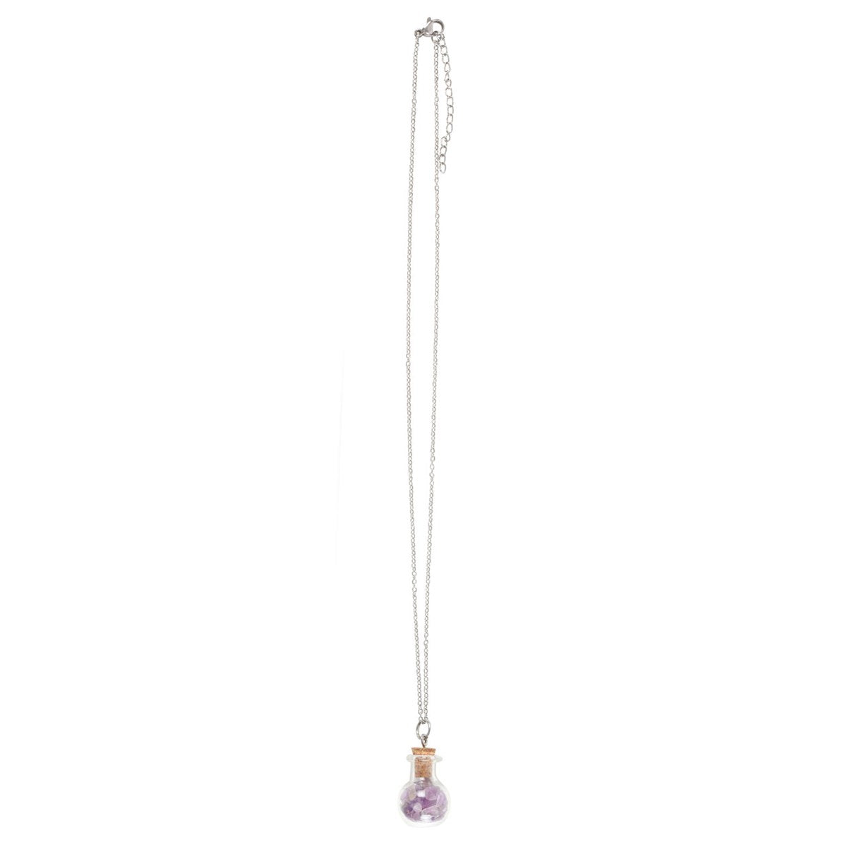 Collana della Calma con Bottiglietta di Pozione e Ametista – Collezione "Crystal Witch"