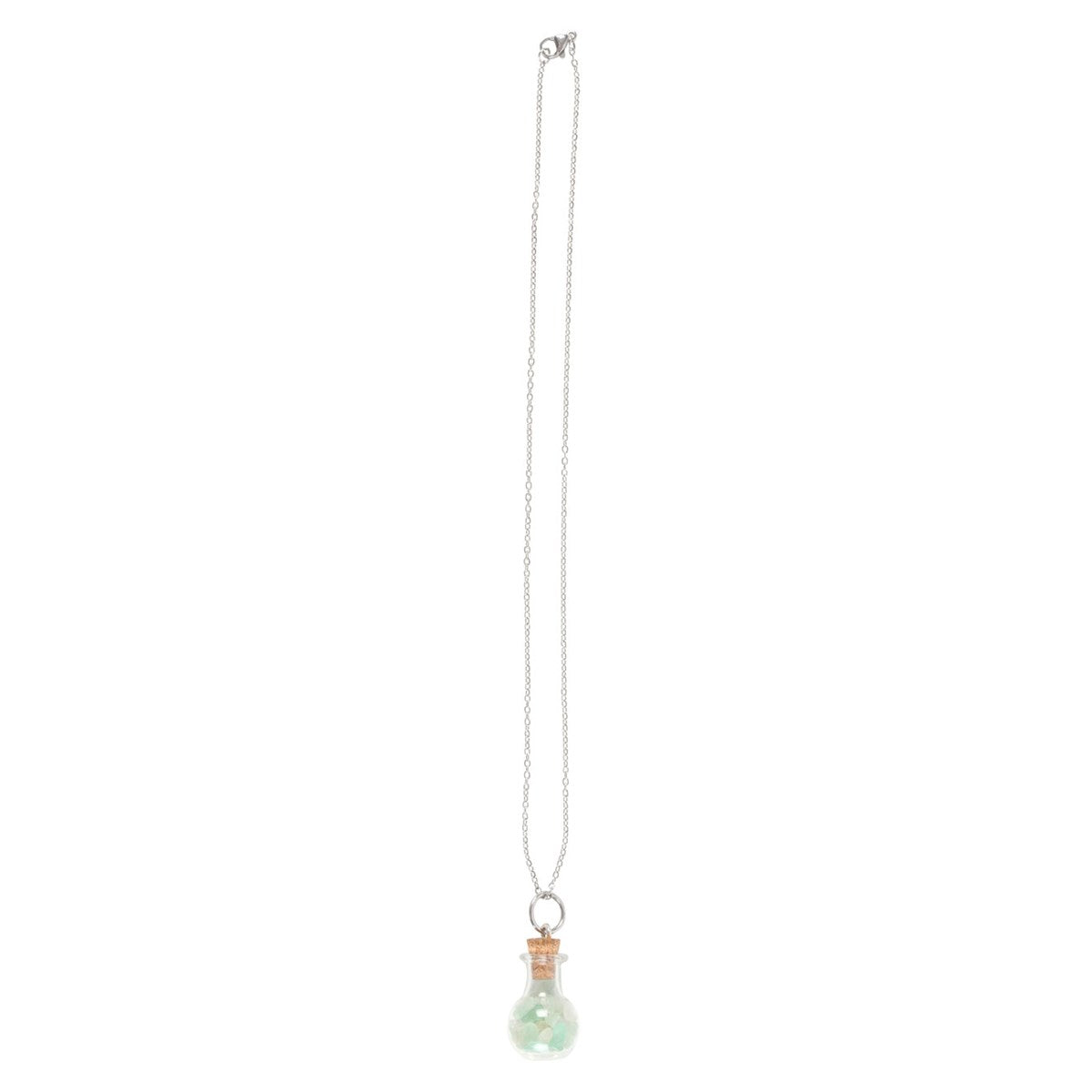 Collana Portafortuna con Bottiglietta di Pozione e Avventurina Verde – Collezione "Crystal Witch"