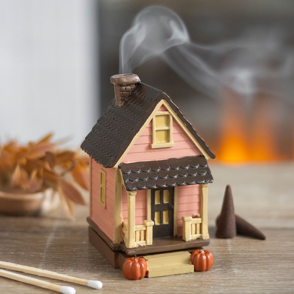 Bruciatore d'Incenso a Cono "Pink House" con Zucche