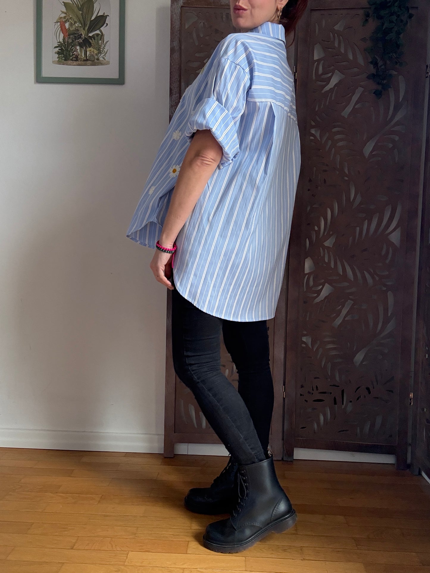 Camicia Oversize Daisy Dream in 100% Cotone