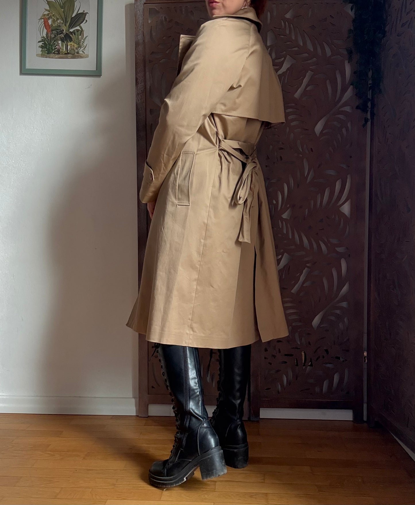 Trench lungo doppiopetto camel Kikisix