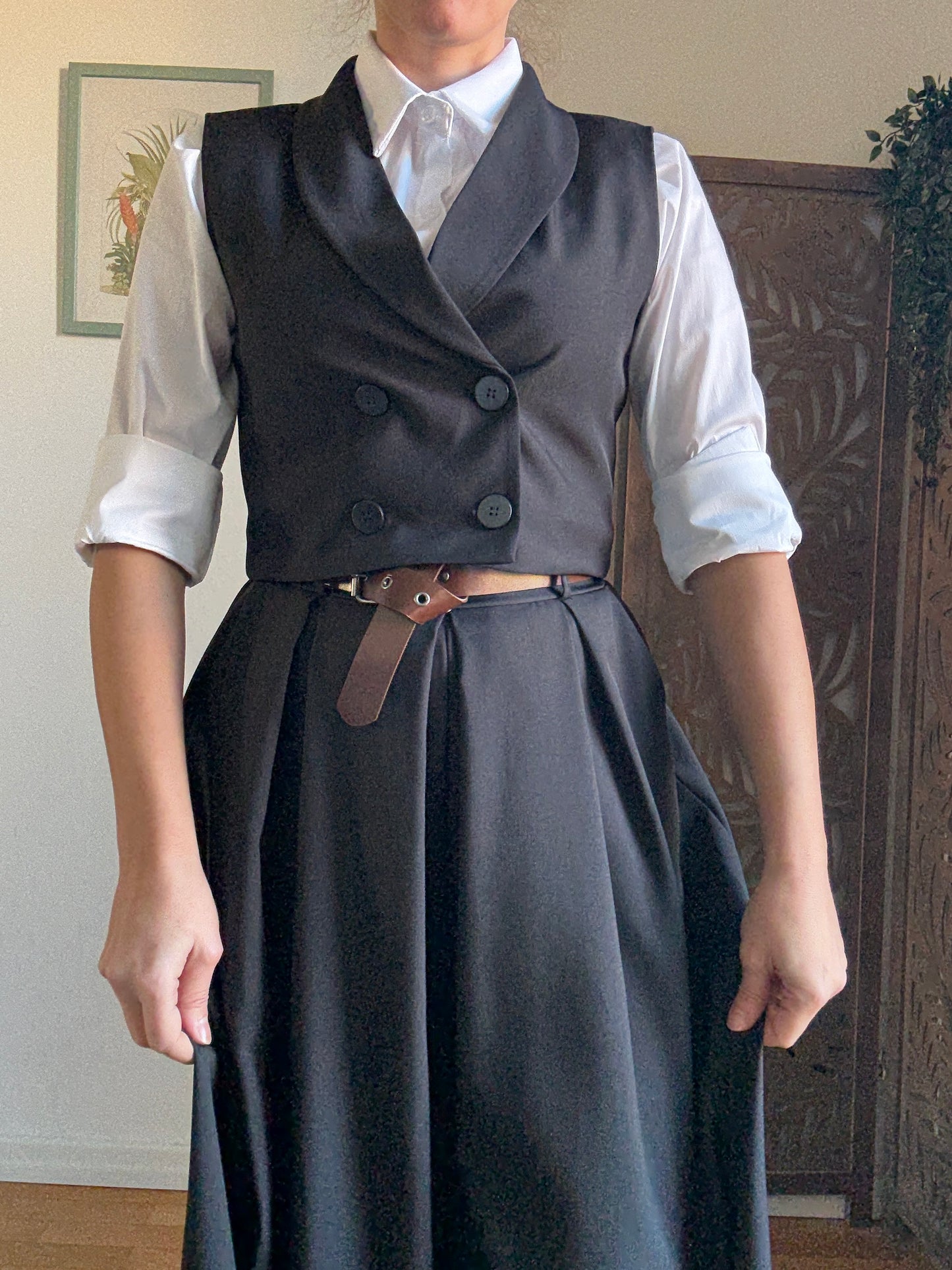 Gilet corto Oxford in 3 colori - Cioccolato, nero e bordeaux