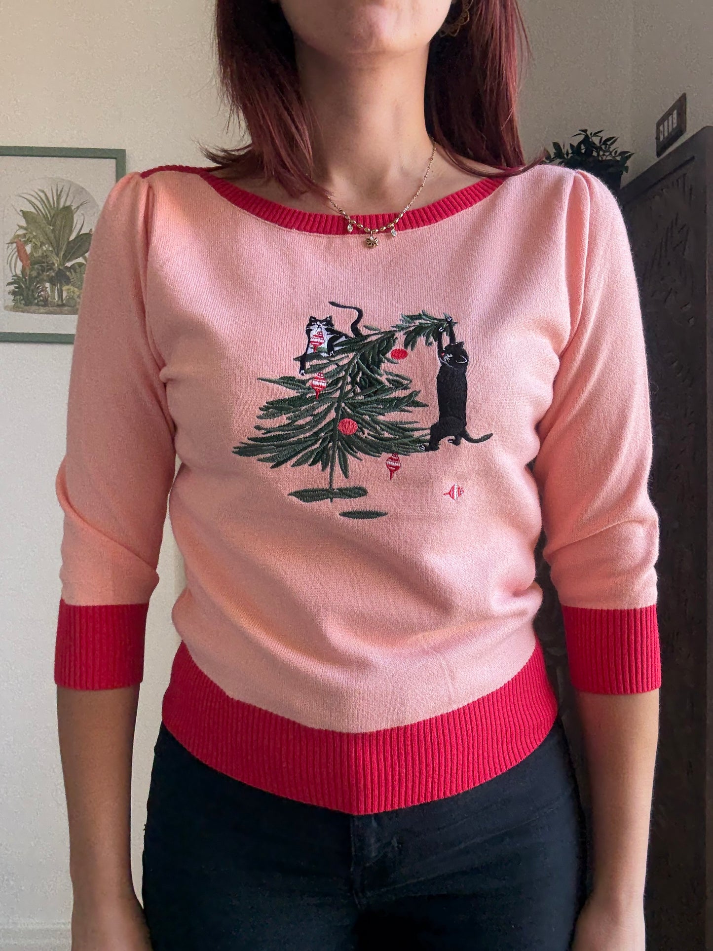 Maglione natalizio inglese retró Kiki Puuurfect