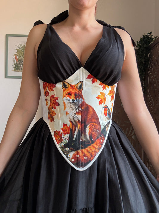 Bustino a Corsetto sottoseno Artigianale “The Enchanted Forest” - Volpe