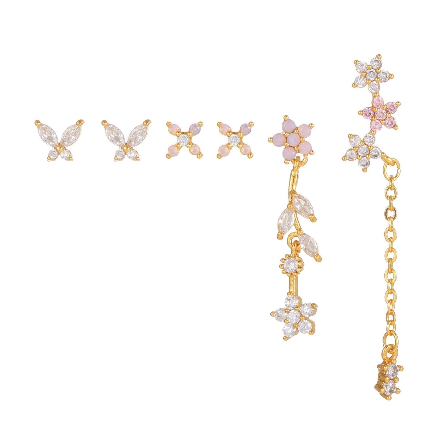 Set di 6 orecchini Flowers