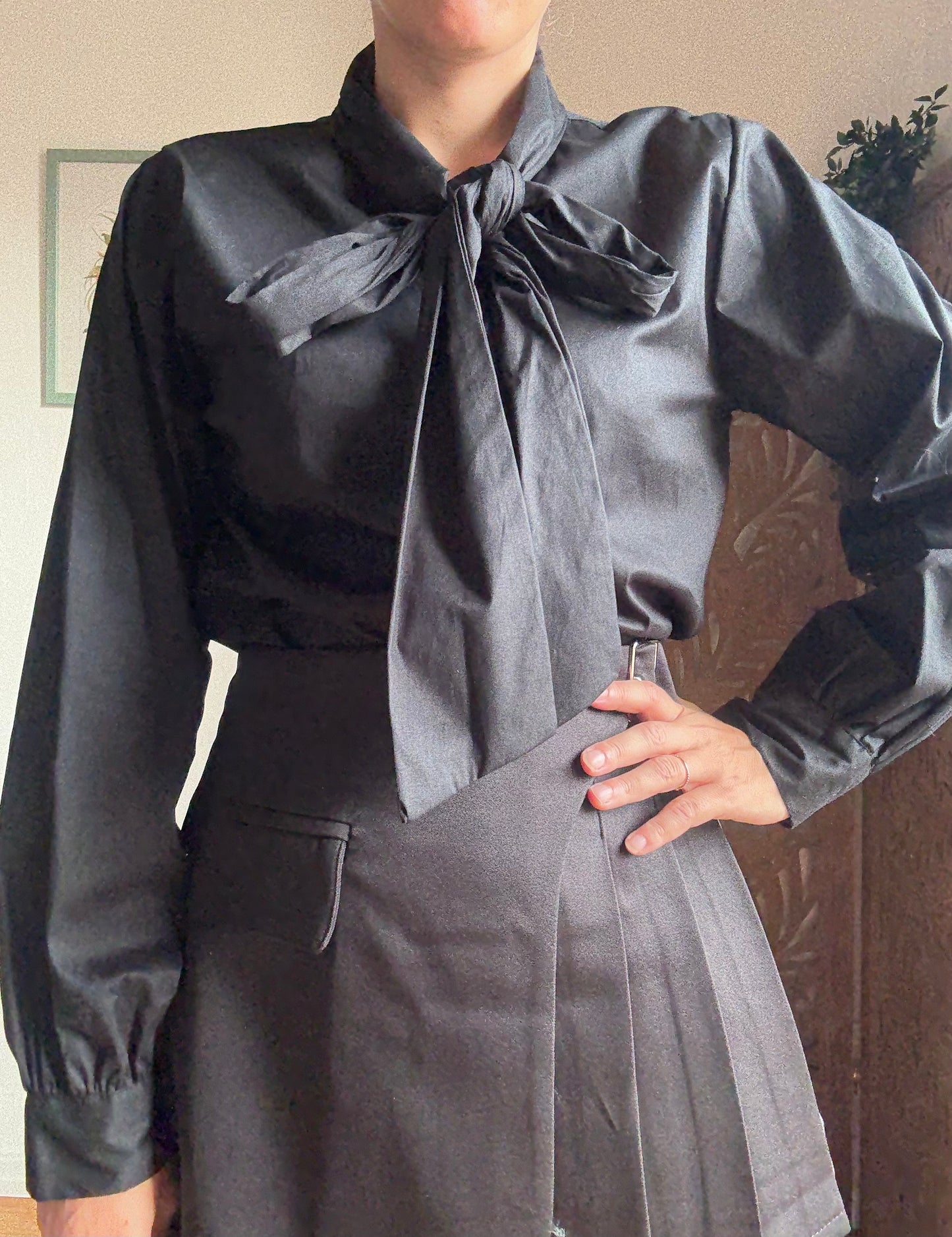 Camicetta Ribbon con fiocco nera