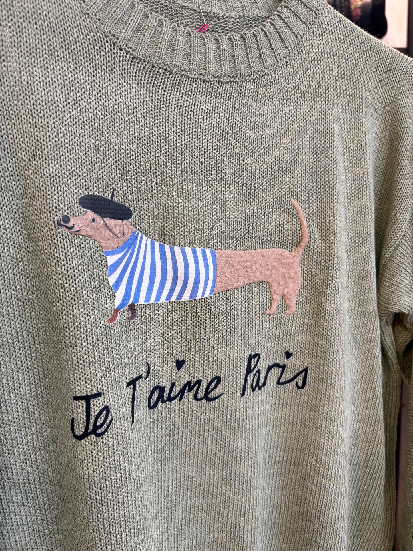 Maglioncino Bassotto "Je t'aime Paris" in cotone - Vari colori