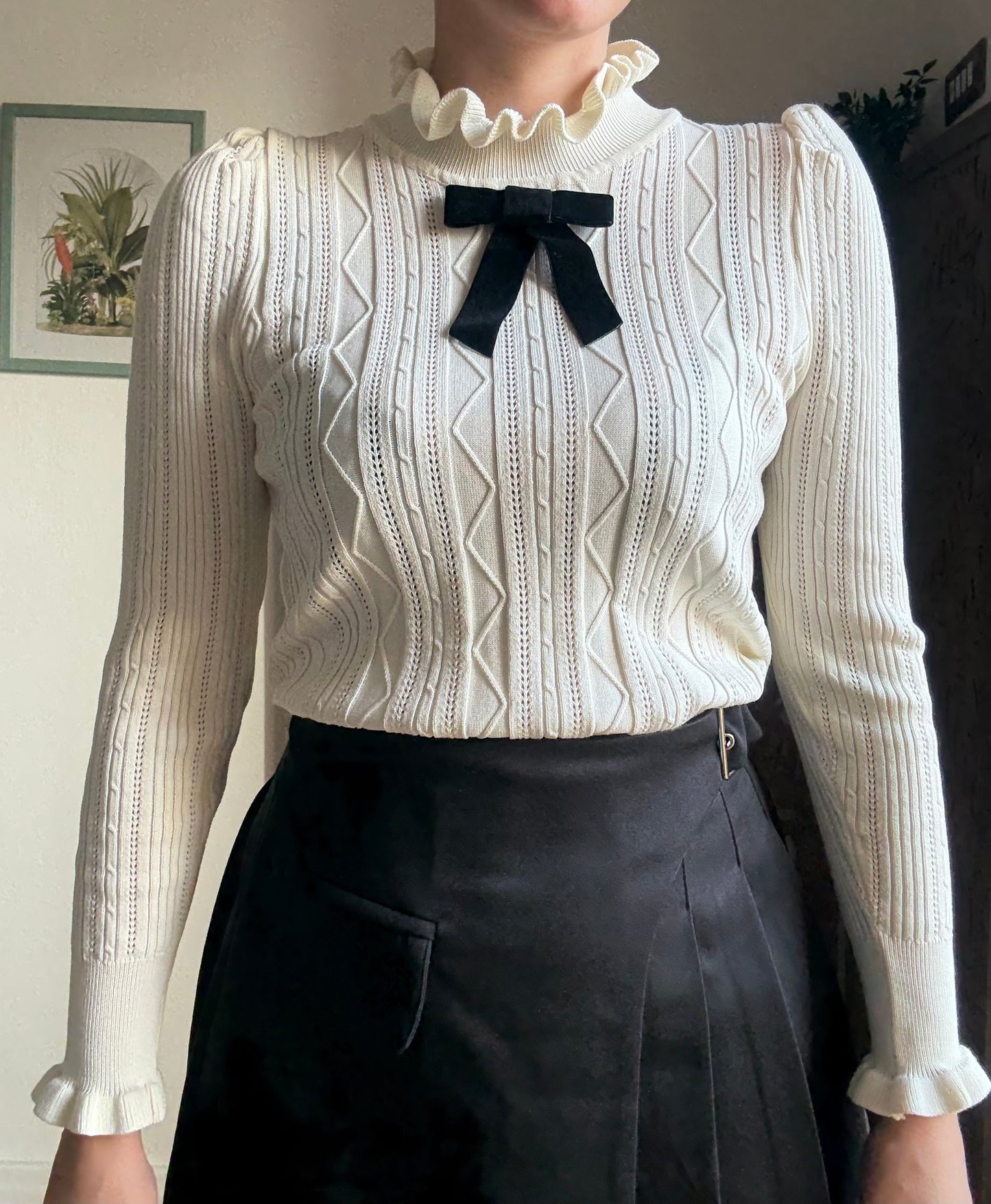 Maglia retrò Alice in 3 colori con fiocco