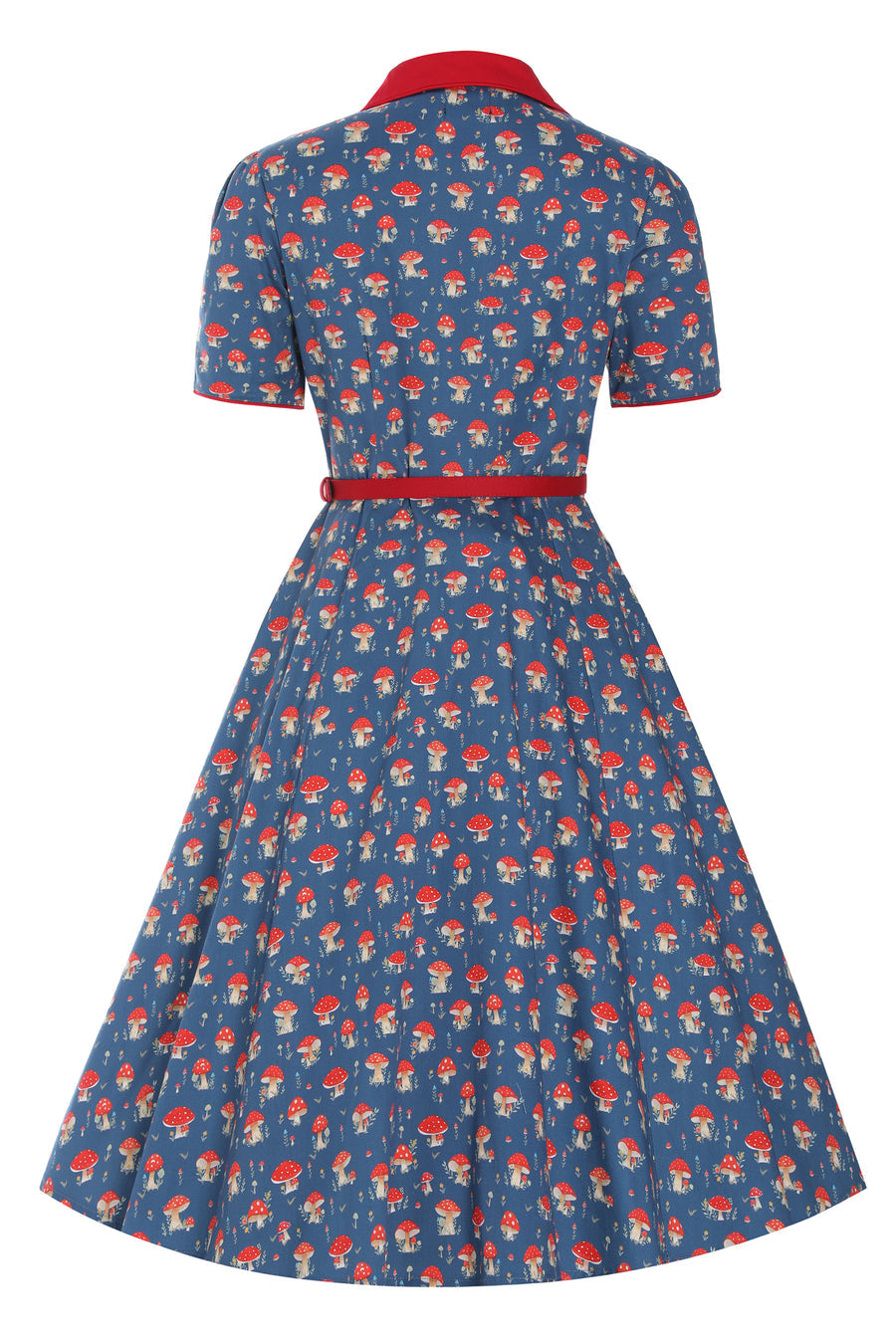 Penelope Rockabilly: Abito Chemisier Navy Blue con Funghi