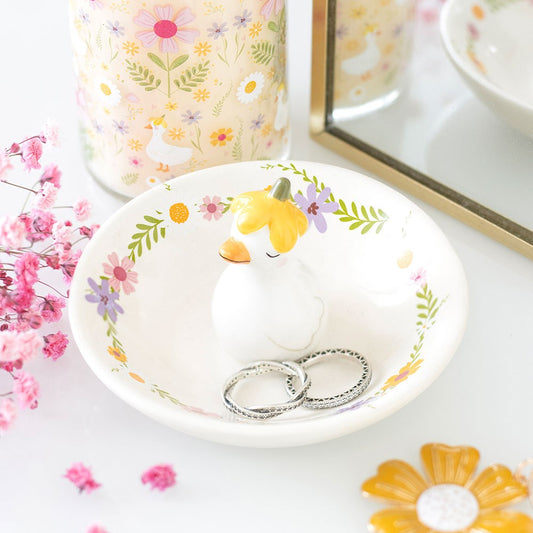 PREORDINE (In arrivo dal 3 agosto) Piattino Portaoggetti Daisy & Duck – Svuotatasche in Ceramica con Paperella