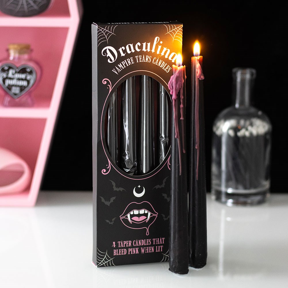 Set da 4 Candele Gotiche "Vampire Tears" Rosa