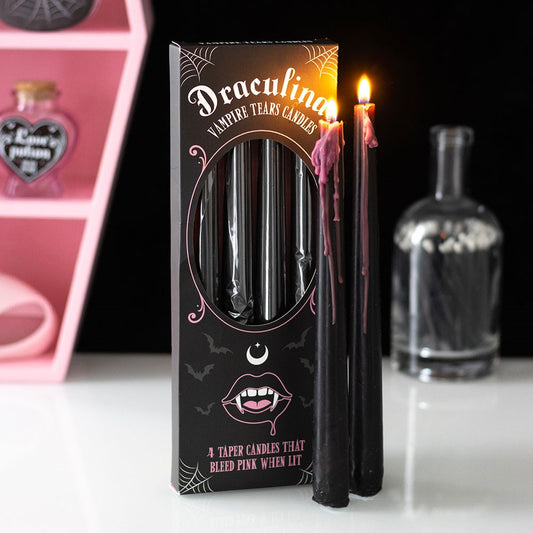 Set da 4 Candele Gotiche "Vampire Tears" Rosa