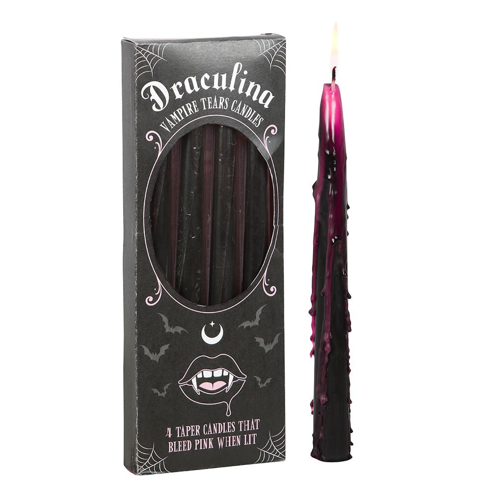 Set da 4 Candele Gotiche "Vampire Tears" Rosa