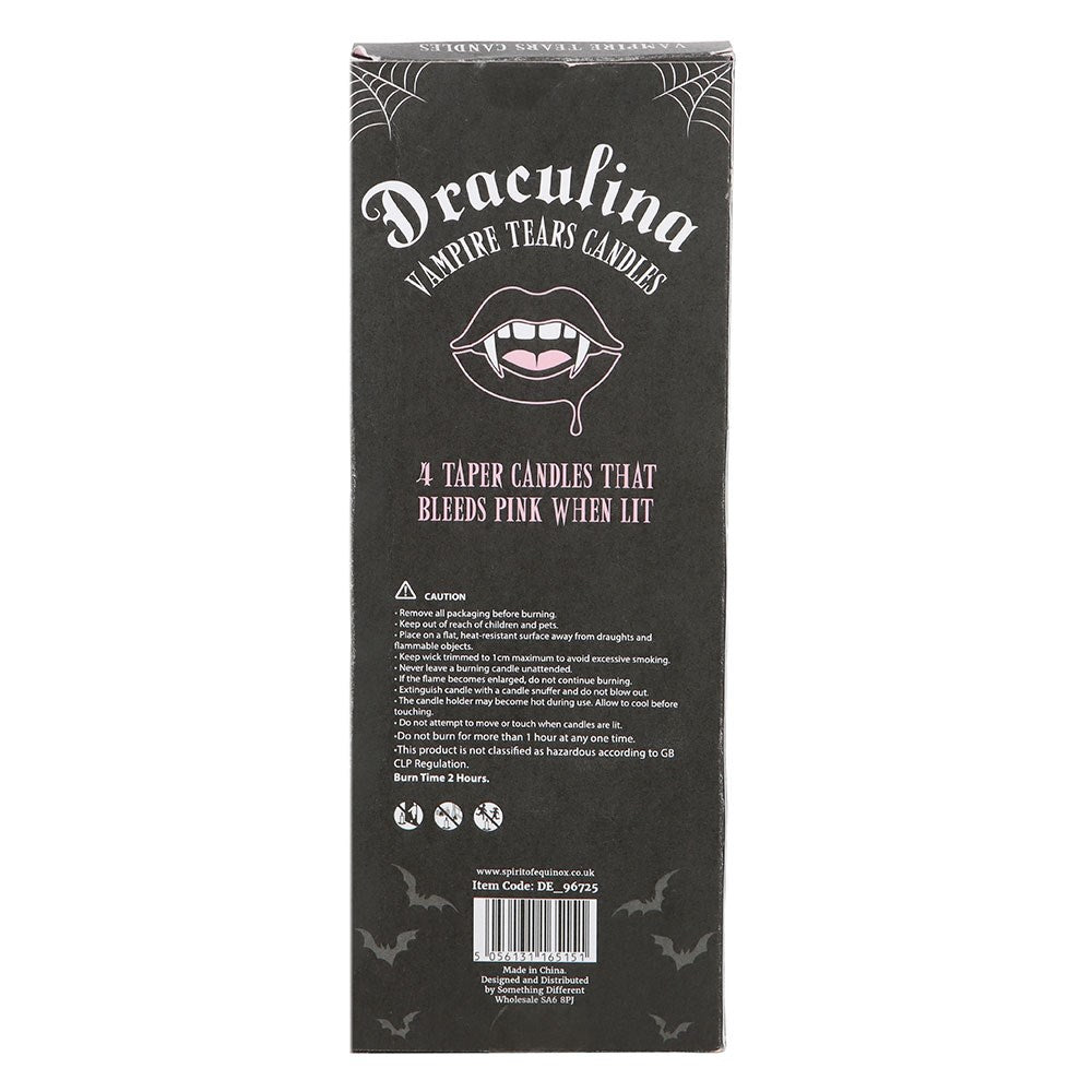 Set da 4 Candele Gotiche "Vampire Tears" Rosa