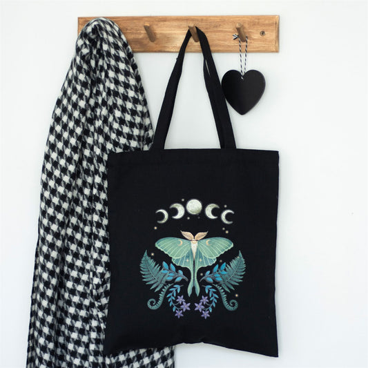 PREORDINE (In arrivo dal 3 agosto) Borsa Tote Bag Luna Moth in Policotone – Borsa Shopper Dark Forest