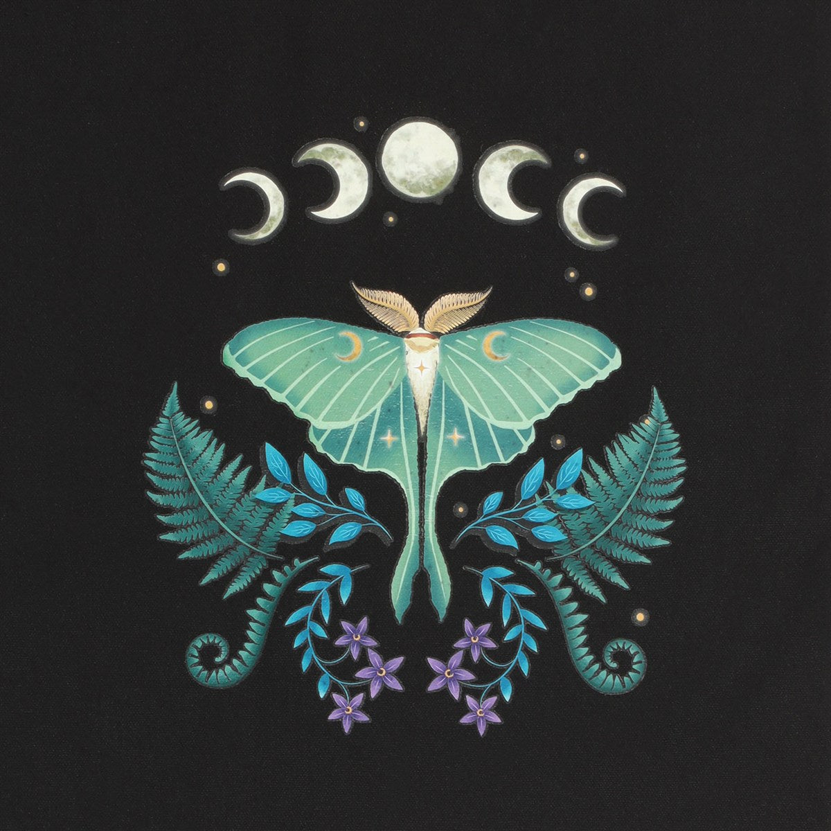 PREORDINE (In arrivo dal 3 agosto) Borsa Tote Bag Luna Moth in Policotone – Borsa Shopper Dark Forest