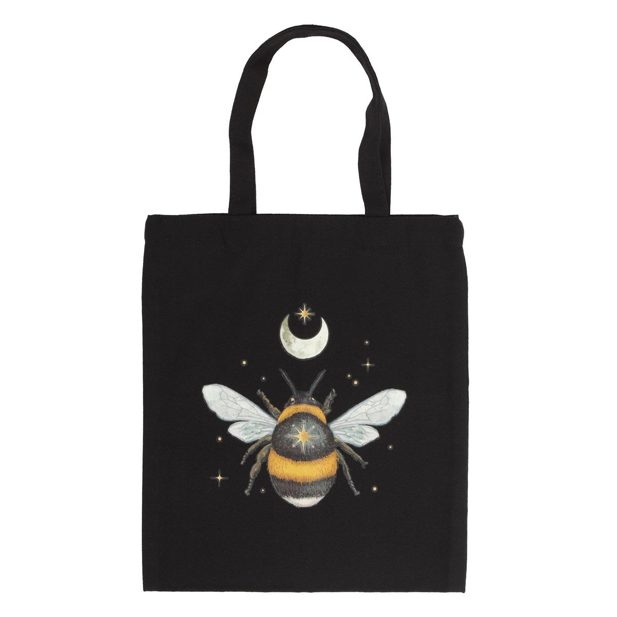Borsa Tote "Dark Forest" in Policotone Nero con Motivo Ape – "Forest Bee"