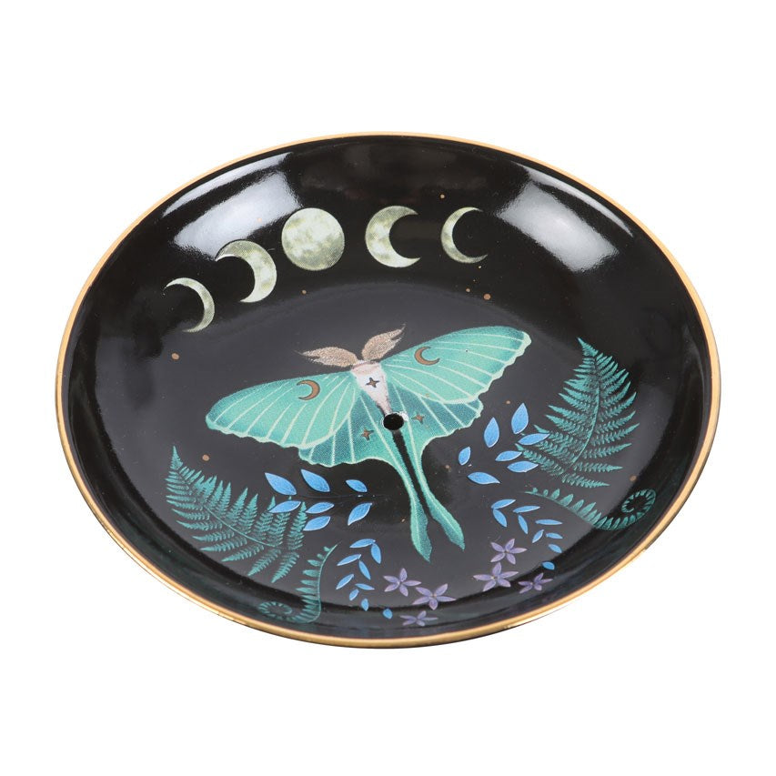 PREORDINE (In arrivo dal 3 agosto) Piatto Porta Incenso Luna Moth – Brucia Incenso per Bastoncini e Coni in Ceramica