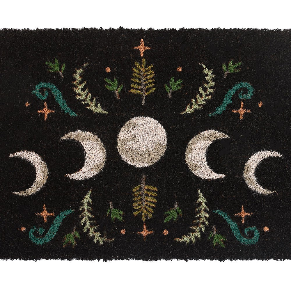 PREORDINE (In Arrivo dal 21 Luglio)  Zerbino d'Ingresso "Dark Forest Moon Phase" – Nero con Fasi Lunari