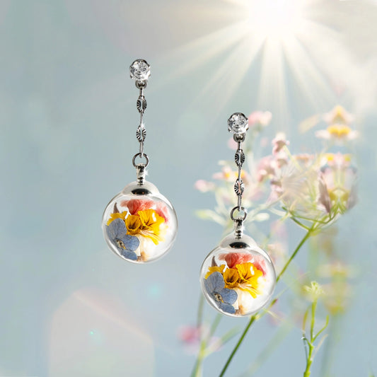 Orecchini della magia con veri Fiori di campo