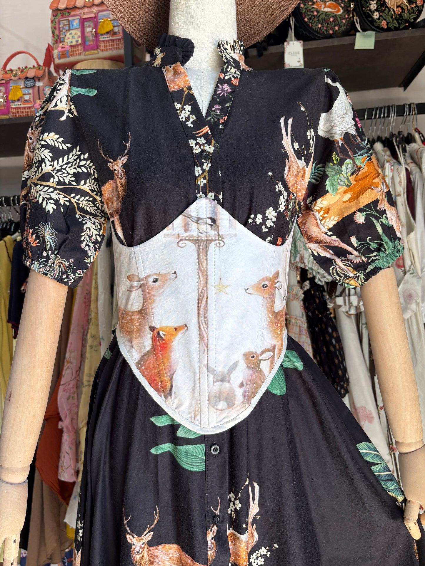 Corsetto Sartoriale Sottoseno  "Forest Friends" – Pezzo Unico