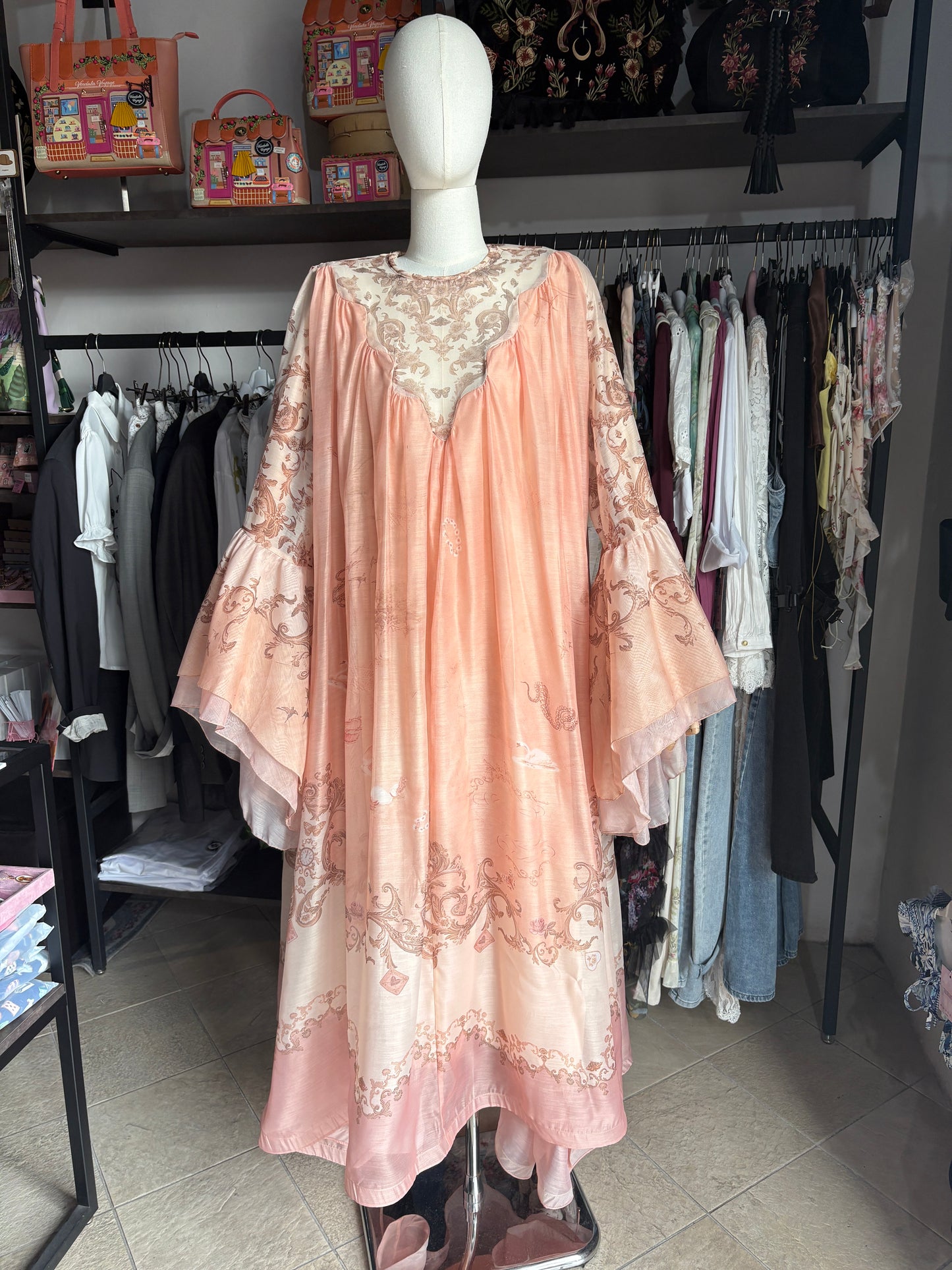 Fable Dress – Vestito Lungo Romantico in 100% Seta in Stile Coquette & Fairycore