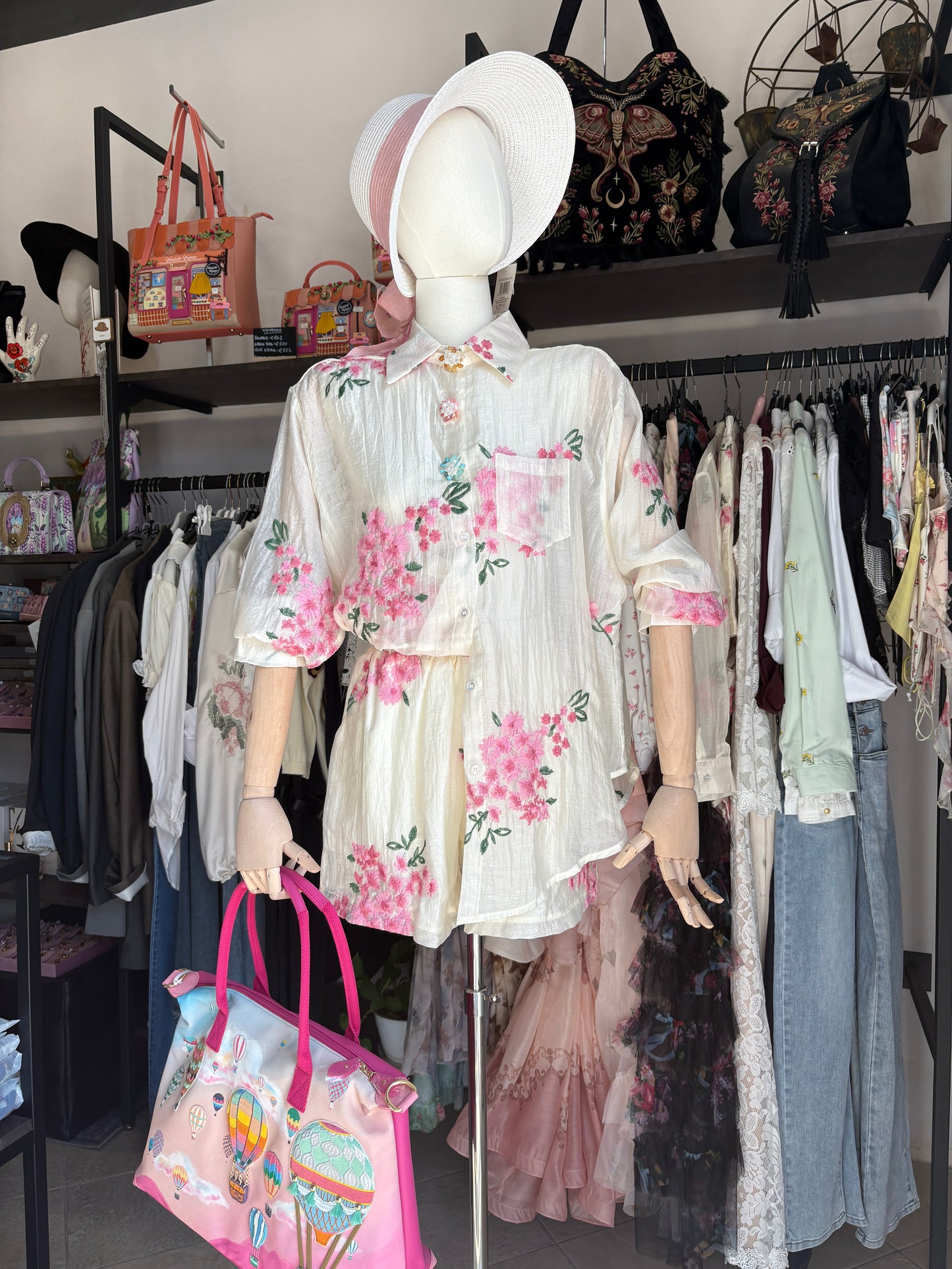 Camicia "Glow Blossom" in Viscosa e Cotone