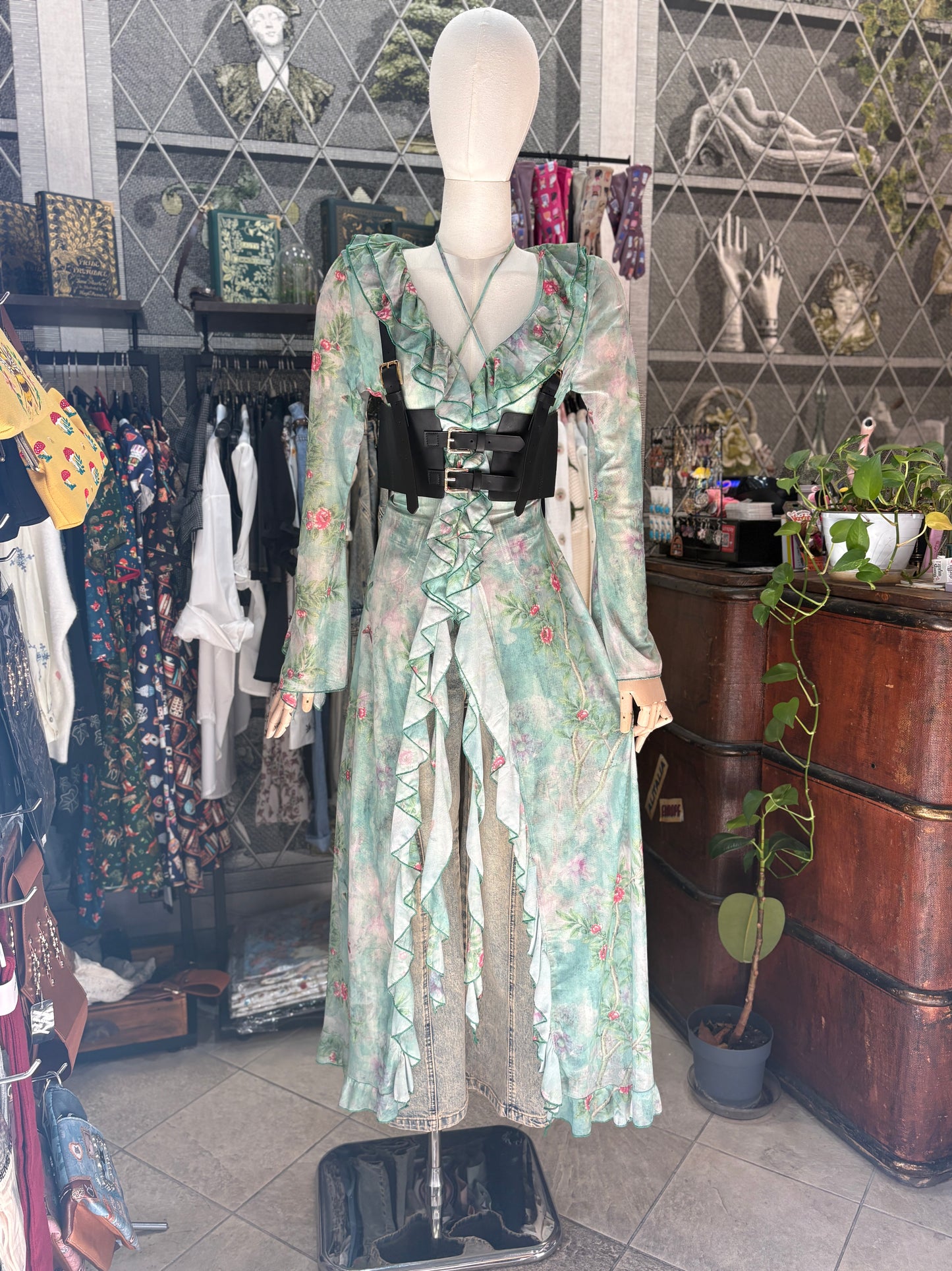 Abito Spolverino Mesh "Secret Garden"