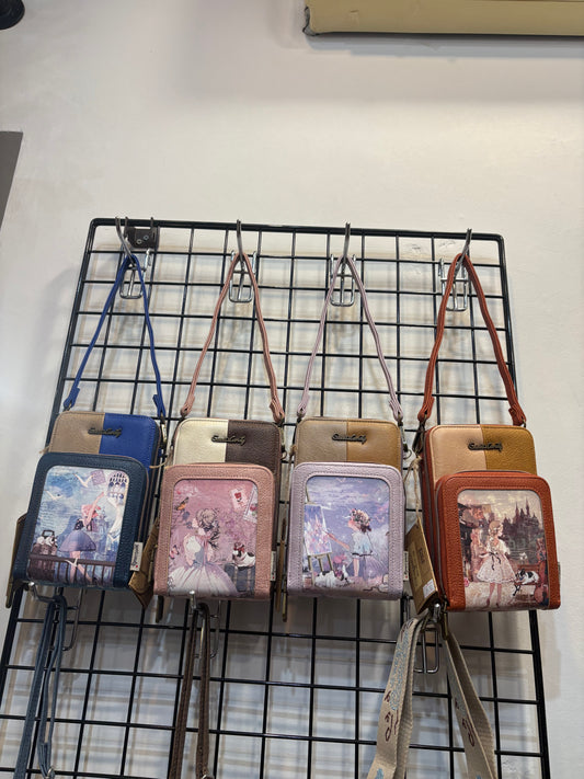 Borsetta portacellulare a tre tasche Dreamy Girls in 4 fantasie