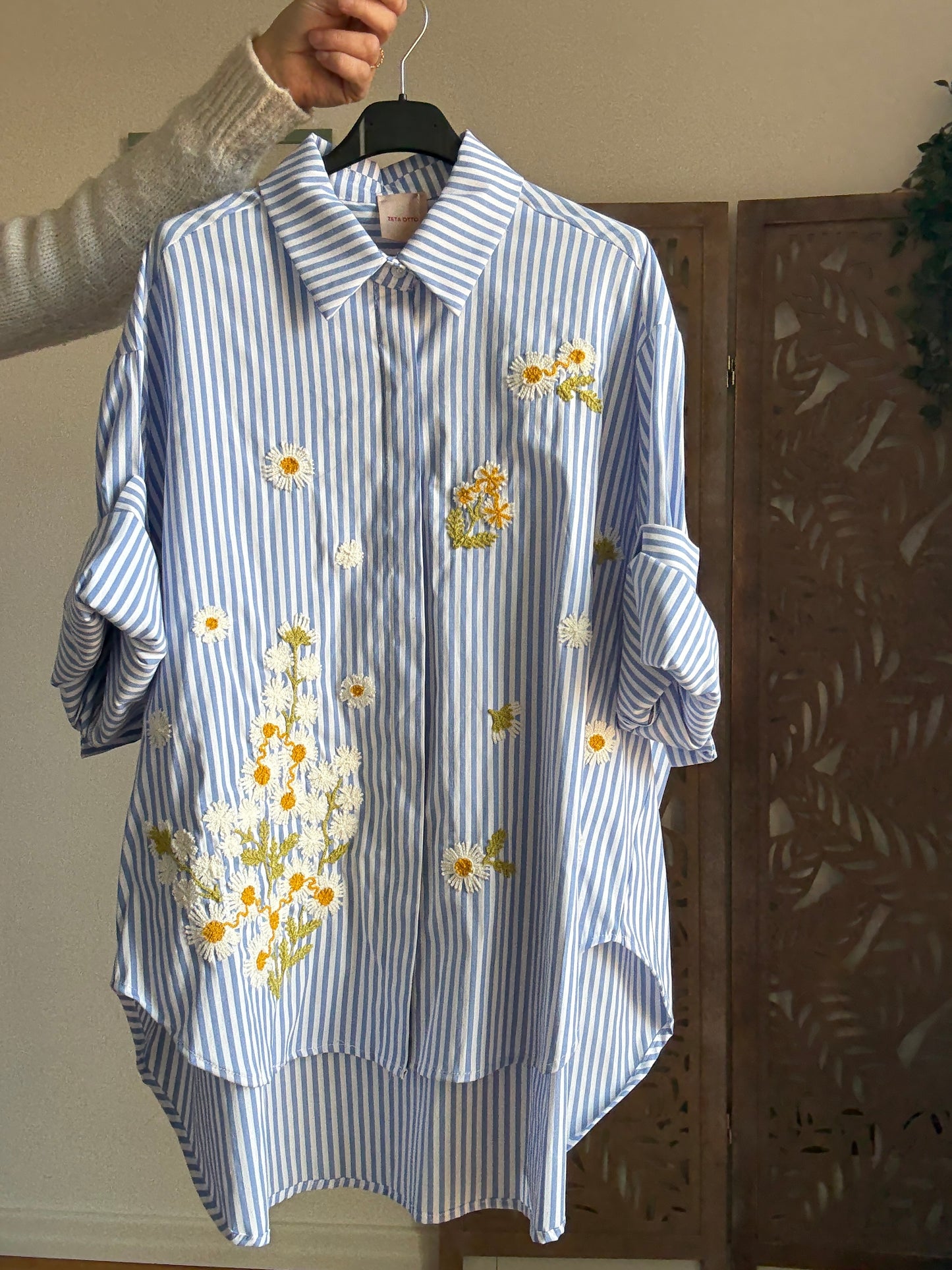 Camicia Oversize Daisy Dream in 100% Cotone
