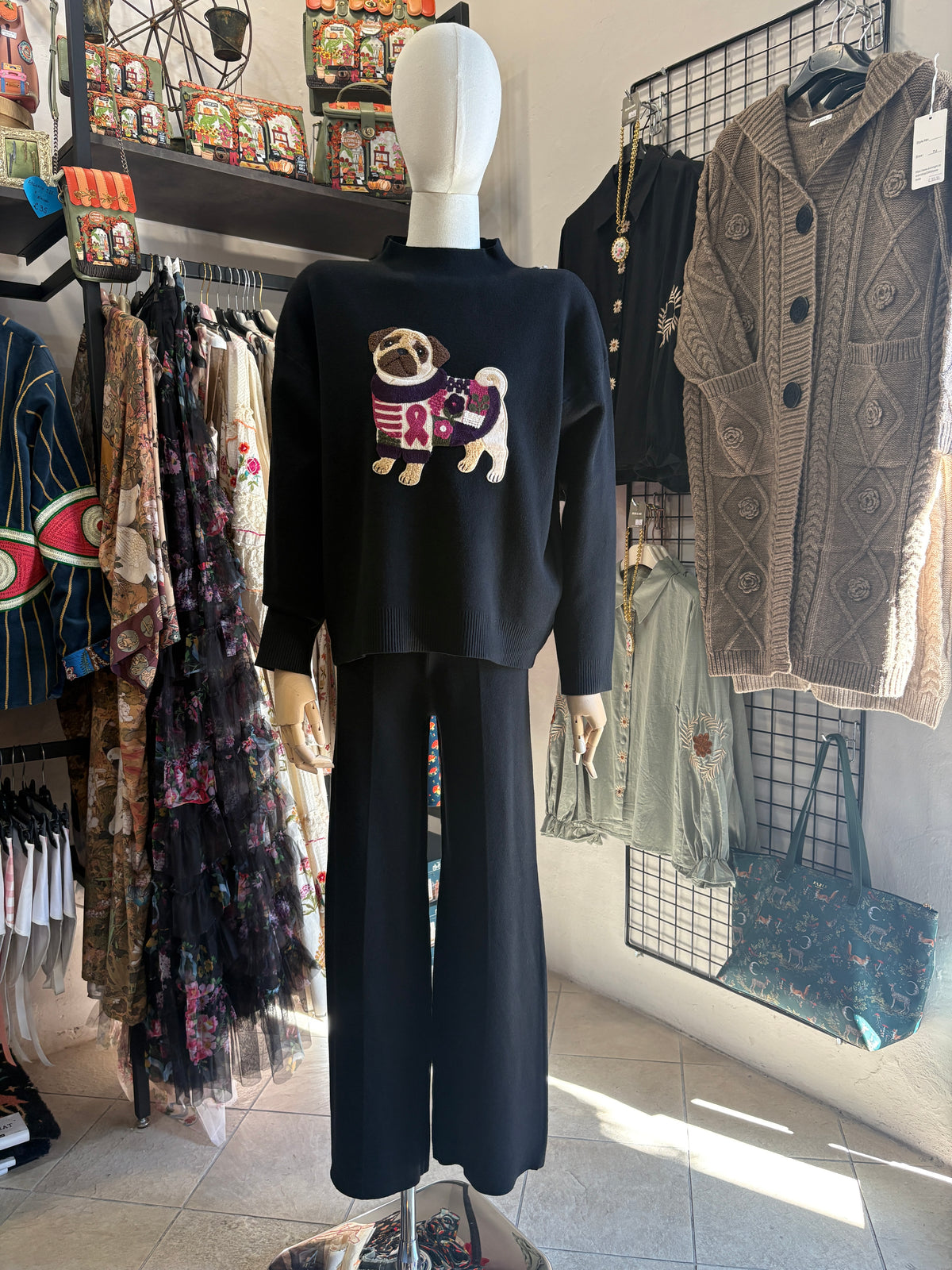 Maglione Lupetto Soft-Touch con Patch Carlino Ricamata
