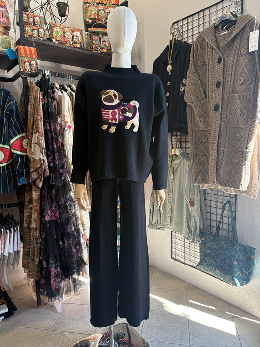 Maglione Lupetto Soft-Touch con Patch Carlino Ricamata