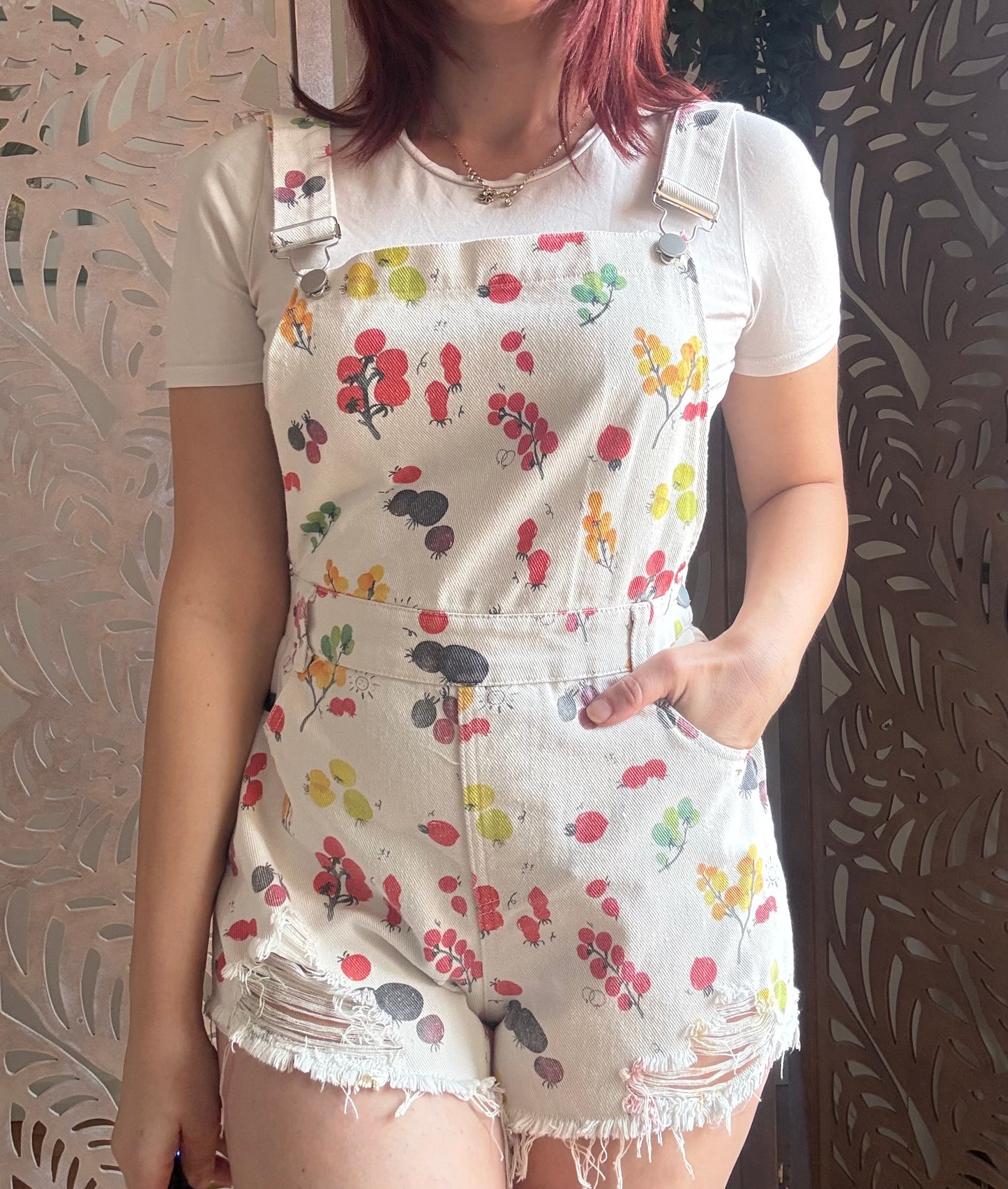 Salopette in cotone con shorts in 6 fantasie