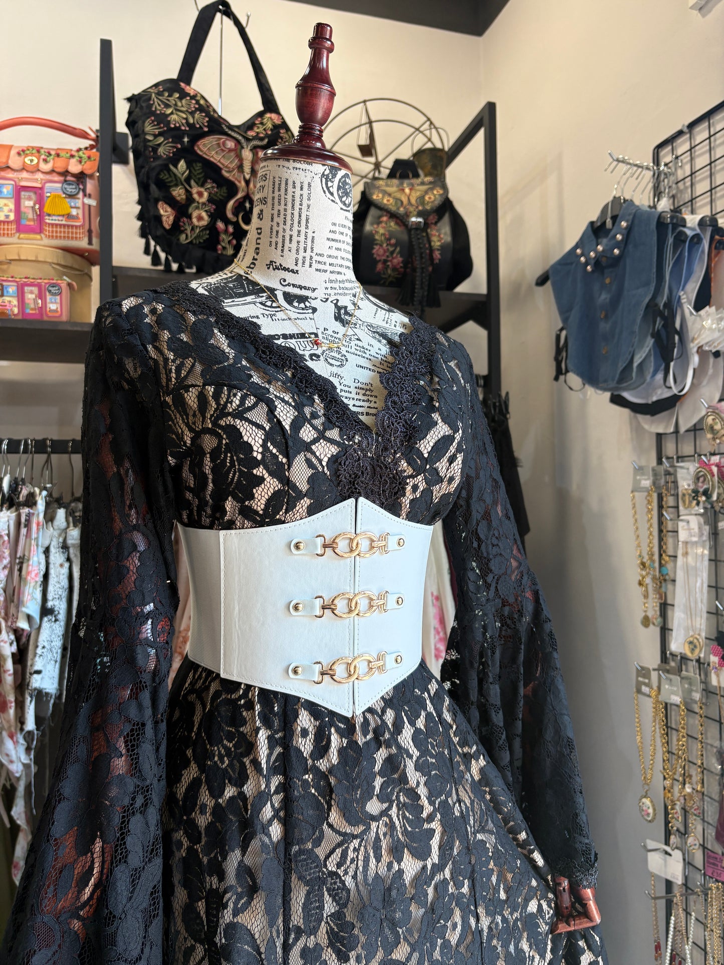 Cintura Corsetto Bianca con Anelli dorati